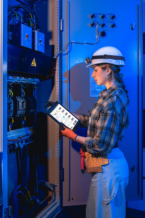 Woman electrician
